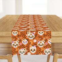 Sugar Skull Embroidery / Orange / Large Scale