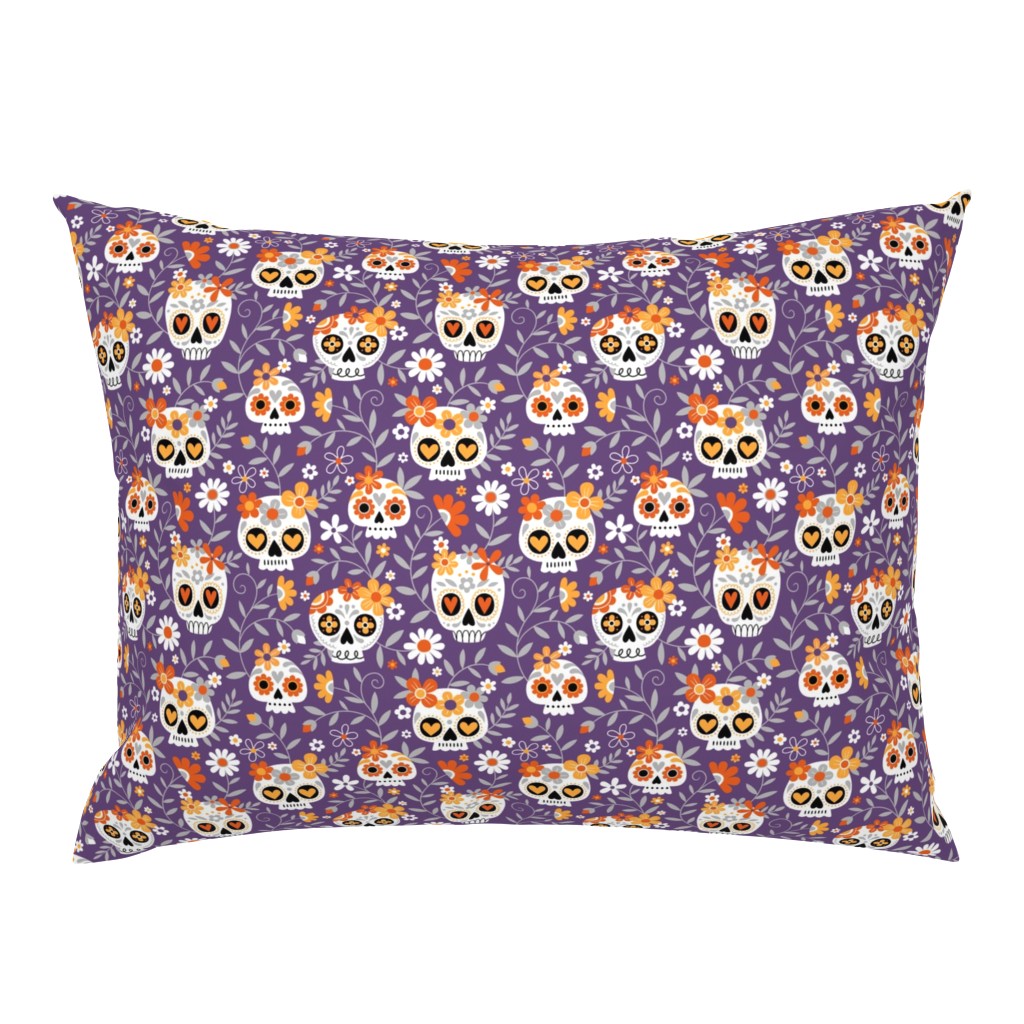 Sugar Skull Embroidery / Purple / Small Scale