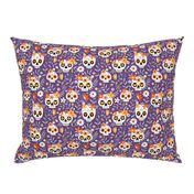 Sugar Skull Embroidery / Purple / Small Scale