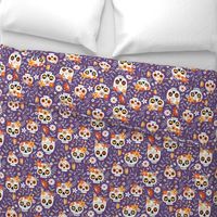 Sugar Skull Embroidery / Purple / Large Scale