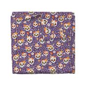 Sugar Skull Embroidery / Purple / Large Scale