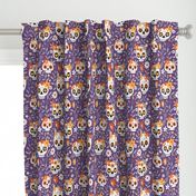 Sugar Skull Embroidery / Purple / Large Scale