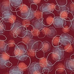 Abstract Burgundy Watercolour Circles