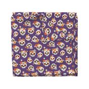 Floral Sugar Skull / Purple / Large Scale