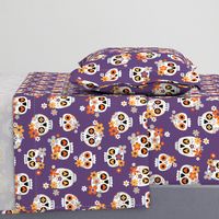 Floral Sugar Skull / Purple / Large Scale