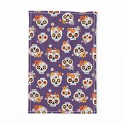 Floral Sugar Skull / Purple / Large Scale