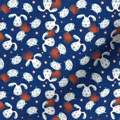 cats ♥ dogs navy-orange - small