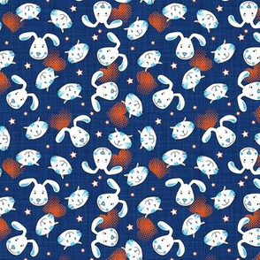 cats ♥ dogs navy-orange - small