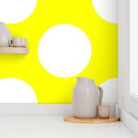 Jumbo White Polka Dots on Yellow