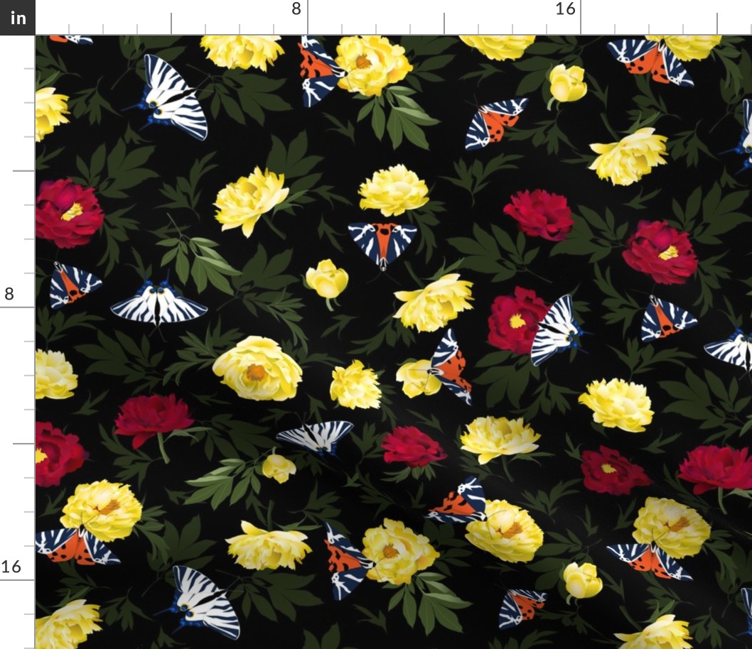 peonies & butterflies dark