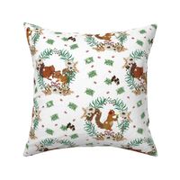 Floral Winter Squirrels small print