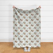 Floral Winter Squirrels small print
