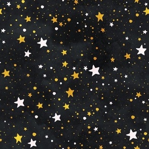 Stellar Unicorn Golden Stars on Black