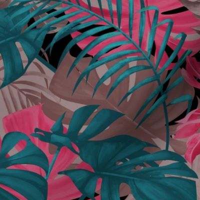 Modern Tropical - Black/Pink/Teal