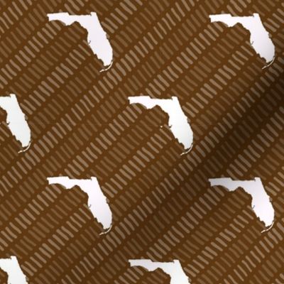 Florida State Shape Pattern Brown and White Stripes