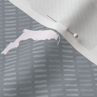 Florida State Shape Pattern Grey and White Stripes