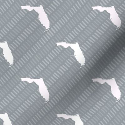 Florida State Shape Pattern Grey and White Stripes