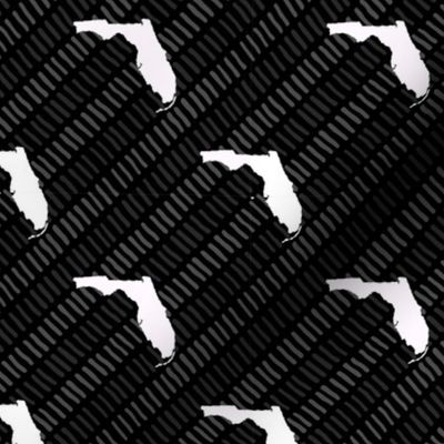 Florida State Shape Pattern Black and White Stripes