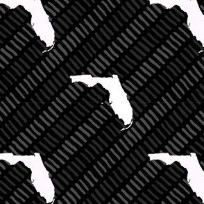 Florida State Shape Pattern Black and White Stripes