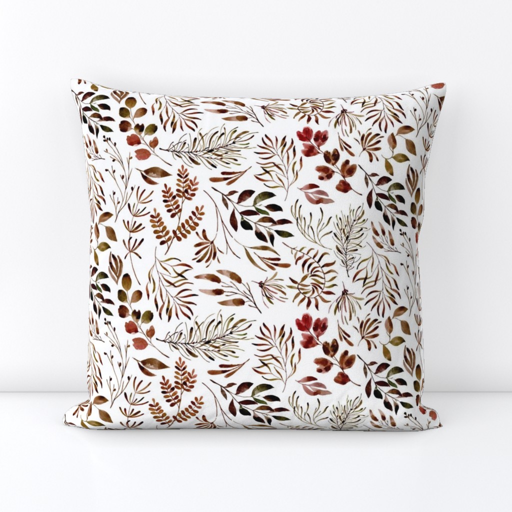 medium // Autumn Fall leaves leafy print nature 