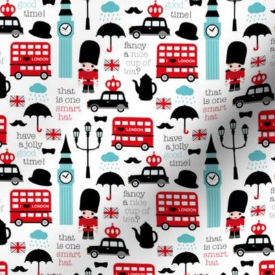 Crazy for London double decker tea big ben and travel icon design