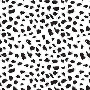 Black and white abstract dalmatian spots and dots leopard animal skin organic trendy gender neutral geometric print MEDIUM