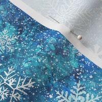 Whinsical snowflakes handpainted with watercolors