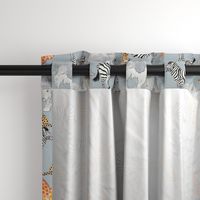 Safari Animals Grey Ground (Medium Scale)