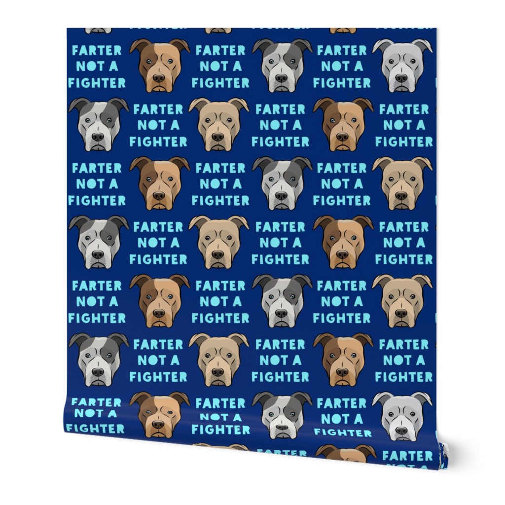 (1.5" scale) farter not a fighter - pit bulls - pitties - blue - LAD19BS