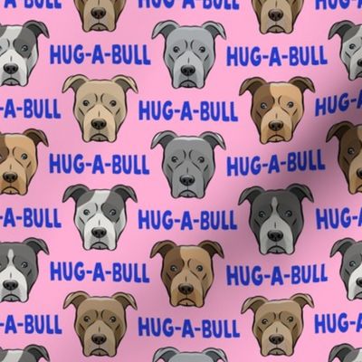 (small scale) Hug-a-bull - pit bulls - American Pit Bull Terrier dog - pink - LAD19