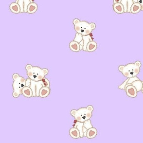 Teddy Polar Bear Purple Lavender Baby Girl