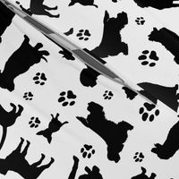 Dog Silhouettes and Paw Prints - Large