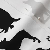 Dog Silhouettes and Paw Prints - Large