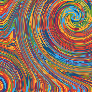 Lollipop Drop - Rainbow Swirls Spirals Psychedelic (Large Scale)