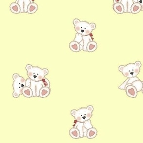 Polar Teddy Bear Yellow Baby Nursery 