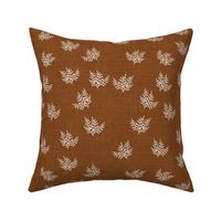 Feathery Fern Closer Russet Linen