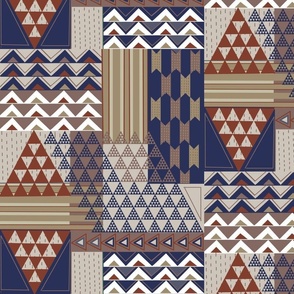 South African Triangles-rust and navy