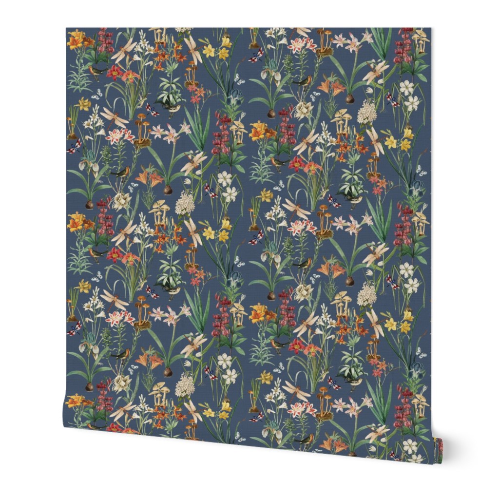Dragonfly Garden Faded Navy // large
