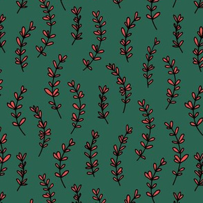 Little Christmas garden mistletoe branch seasonal love red