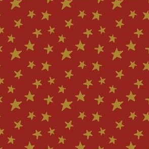 Gold Star on Red Background 