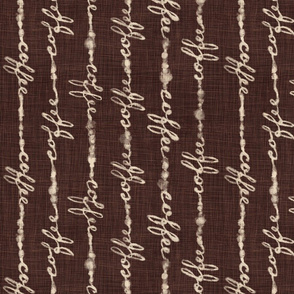 Coffee Calligraphy Linen (cocoa) Teatowel 
