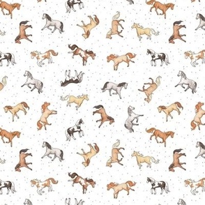 Scattered Horses spotty on white - small scale