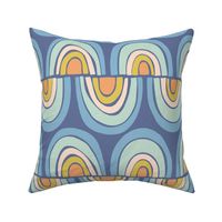 rainbow wave large scale in blue by Pippa Shaw