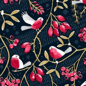 Winter Berries and Birds / Small Scale