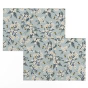 Flowers & Honey Bees - Large - Blue