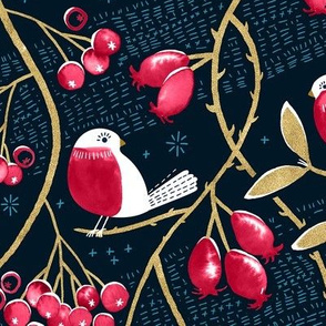 Winter Berries and Birds