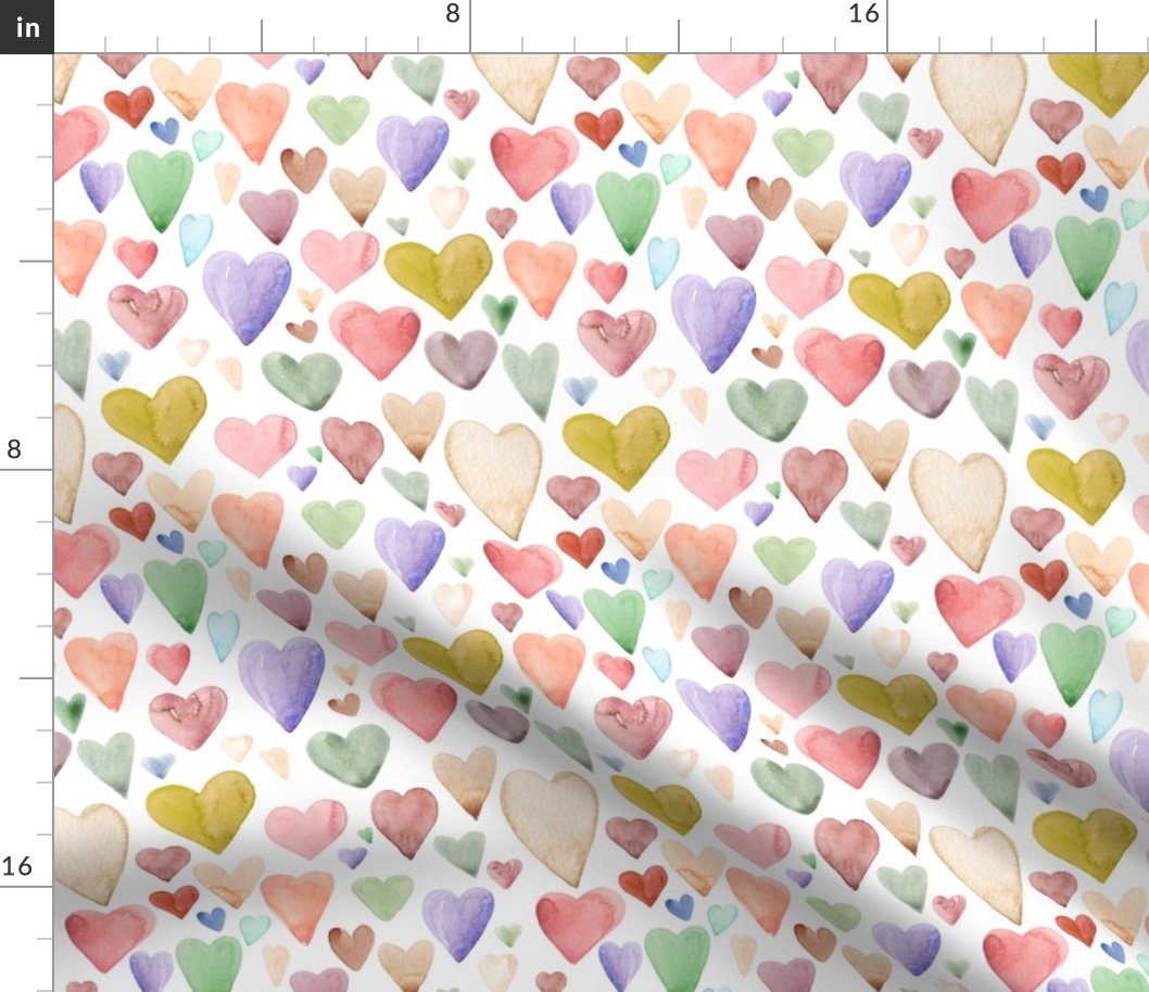Earth Tone Hearts - Valentine's Day, Fabric