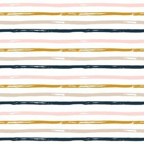 6" Gold Pink Navy Tan Stripes