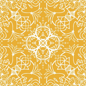 Mandala Lotus Sunny Yellow + White