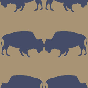  Blue and Taupe Buffalo 